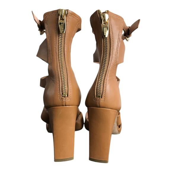 Sigerson Morrison Vachel Gladiator‎ Sandals Womens 6.5 Brown 4" Block Heel - Picture 5 of 9